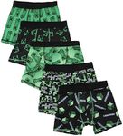 Minecraft Building Video Game 5pk Boys Boxer Briefs Set- Size 4 Black