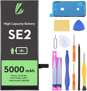 LL TRADER Battery for SE 2020, 5000 mAh High Capacity Replacement Battery for SE 2020 (A2275, A2296, A2298) with Full Set Repair Tool Kit & Adhesive, BE11B