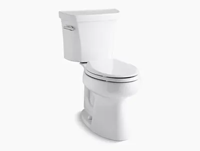 Kohler K-3999-0 Highline Comfort Height Two-piece Elongated 1.28 Gpf Toilet with Class Five Flushing Technology And Left-hand Trip Lever, Seat Not Included, White