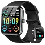 IOWODO Smart Watch for Men Women, 1.85" Smart Watch Make/Answer Calls, Fitness Watch with Message Notifications/Stress/Sleep Monitor, IP68 Waterproof 100 Sport Modes Smartwatch for Android iOS