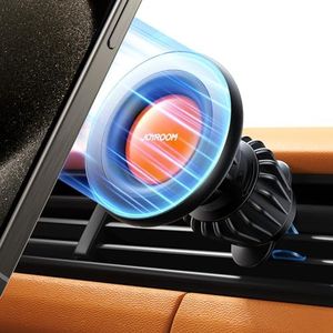 JOYROOM Soporte Móvil Coche para MagSafe, 360° Rotación & Gancho Metálico, Soporte Magnetico Móvil con Anillo de Metal para Rejilla del Aire para iPhone 16 15 14 13 12/Samsung/Huawei, etc
