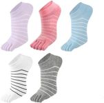 Toe Socks, 5 Pairs Women's Toe Socks for Running Athletic Walking