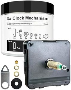 MXDFL High Torque Wall Clock Mechanism Replacement Long Shaft, Silent Quartz Movement with Hands and Motor Kit, DIY Repair Parts for Clocks Battery Operated, 29/32 in (23 mm) Thread Length