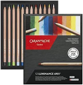 Caran d'Ache CARAN D`ACHE 6901 6901-712 Colored Pencils, Oil-based, Luminance, 12 Color Set, Paper Box, Genuine Import