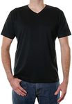 Organic Signatures V-Neck 100% Certified Organic Cotton, Soft T-Shirts for Men (Small, Black)