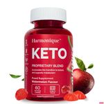 Harmonique Keto Gummies, 2000mg, 60 Gummies, ACV, Gluten-Free, Vegan, L-Arginine, L-Carnitine, Raspberry, Ginger, Green Tea, Green Coffee, Panax, Ketogenic Diet and Digestive Support Supplement.