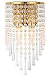 Mini Crystal Chandelier Small Wall Sconce Modern Gold Wall Light Fixtures 2 Lights Wall Lamps for Bedroom Living Room