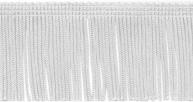 Trims By The Yard 2" Chainette Fringe Trim, Polyester-Made Decorative Fringe Trim, Versatile Fringes for Costumes, Uniforms, Home Decor, and Party Decorations, 5 Yards, White