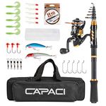 CAPACI Portable Telescopic Fishing Rod and Reel Combos Carbon Fiber Fishing Pole with Full Kits Carrier Bag for Travel Saltwater Freshwater (Rod and Reel Combos with All Accessories, 2.1m / 6.89 ft)