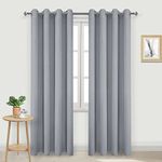 DWCN Blackout Curtains for Bedroom - Thermal Insulated Light Blocking Eyelet Window Curtains for Living Room 55 x 96 inch Length, Silver Grey, 2 Panels