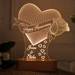 Artistic Gifts 3D Illusion Personalized LED Table Lamp for Couples| Customized Name Night Lamp for Wedding Marriage Anniversary| Wedding Return Couple Gift for Friend, Parents, Wife, Husband. Design 7