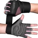 COFIT Workout Gloves Breathable, Antislip Weight Lifting Gym Gloves for Men Women with Wrist Wrap Support, Superior Grip & Palm Protection for Weightlifting, Fitness, Exercise, Training - Pink S