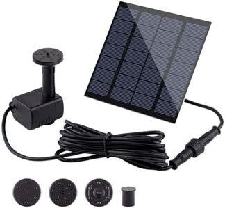 PORIYA 1.8W Solar Powered Water Feature Pump Garden Pool Pond Fish Aquarium Fountain& Filter with 4 Nozzles, 180L/H Flow 100cm Lift for Ponds & Garden Decor