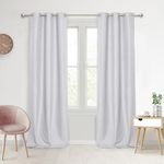 Sherwood Home 100% Faux Linen Material Blockout Eyelet Curtain Style Pair of Curtains Effectively Blocks Out Unwanted Light Luxurious and Versatile Easy to Install Suit Any Room - Grey (180x223cm)