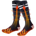 Heated Socks - KLADNDER Electric Heated Socks for Men Women, Rechargeable Foot Warmer with 7.4V 10000mAh (3.7V 5000mAh) Battery, Washable Heating Socks for Winter Outdoor Sports Hiking Skiing Camping