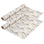 Kuber Industries Pack of 2 Shelf Liner | 3 MTR | Shelf Liner for Kitchen | Drawer Liner Mat | Kitchen Cabinets Protector Mat | Cabinet Shelf Liner | Shelf Liner for Drawers | Wave Print | Cream