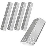 Boloda 5 Pack Grill Heat Plate Shield for Dyna Glo Grill Replacement Parts,Grill Parts for DGH474CRP DGH485CRP 4 Burner Gas Grill，Stainless Steel