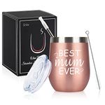 Livole Mothers Day Gifts for Mum, Mom, Women, Her, Best Mum Ever, Mum Birthday Presents, Mum Christmas Gifts from Daughter Son, 12oz Double Walled Coffee Mug, 350ml Thermal Tumbler with Straw and Lid