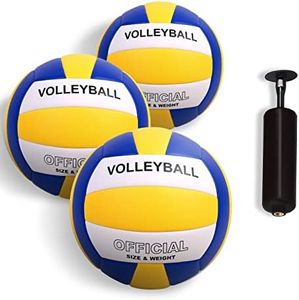 YANYODO Official Size 5 Volleyball Indoor Outdoor Volleyball Ball for Game Gym Training Beach Play Lightweight Soft Touch 3 Pack Volleyballs