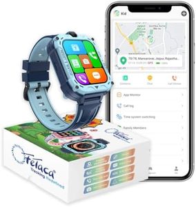 FETACA® 4G GPS Tracker Smartwatch for Kids - Blue | Safety & Connectivity and Fun in One Stylish Smartwatch | Live Location Tracking | Video/Voice Calling | Activity Tracking | Geo-Fence Safety Zones