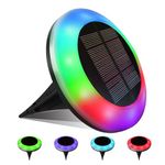 LAMTREE 4 Pack 20 Lumens Colorful Solar Ground Lights,Landscape Lights Solar Powered with Colorful & White LEDs for Pool Area, Ground, Pathway, Yard, Patio, Lawn and Garden