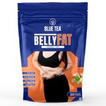 BLUE TEA - Belly Tea - 30 Tea Bags - Pyramid Plant Based | Helps With Belly Fat & Bloating - Manage Weight - Slim Belly | Caffeine Free - Herbal Tea - Sugar Free | Featured In Shark Tank | For Men And Women | Ziplock Pack