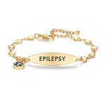 mnmoom Heart Medical id Bracelets for Women Eye Gold Epilepsy Bracelets