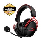 HyperX Cloud Alpha Wireless - Gaming Headset for PC, 300-hour battery life, DTS Headphone:X Spatial Audio, Memory foam, Dual Chamber Drivers, Noise-canceling mic, Durable aluminum frame,Red