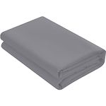 byrewood Grey Super King Size Flat Bed Sheet - 100% Poly Cotton Bed Sheet - Soft, Breathable, Wrinkle Free, Non Iron Percale – Super Kingsize Bed Cotton Flat Sheet