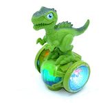 KOKEE TOYS Battery Operated Dancing Dinosaur Skates Hoverboard Vehicle Toy with 5D Light, Music, 360° Rotation and Bump & go Action for Kids|Boys|Girls (Color-as per Availability).