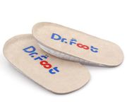 Dr.Foot Height Increase Insoles, Heel Cushion Inserts, Heel Lift Inserts for Leg Length Discrepancies, Beige, Large (0.5" Height)