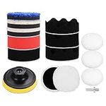 3 Inch Car Polishing Pads for Drill, 15 Pcs Buffing Polishing Pads Kit, Woolen Waxing Foam Polish Pads, Car Buffing Pads, Buffer Drill Attachment for Cordless Screwdrivers Polishing Machines