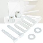 MLD Repair bottom installation Tool Kit Soft Close Pvc Toilet Seat cover replacement Hinge Bolts soft Close Screw Fixing Fitting Kit Nut bolt BOL4044 (1 Pair,White, Plastic)