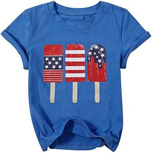 QLIPIN Toddler 4th of July Shirt Boys American Flag Popsicle Shirts Patriotic Tee USA Flag Graphic Short Sleeve Top