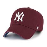 '47 New York Yankees Ballpark Clean Up Dad Hat Baseball Cap - Dark Maroon