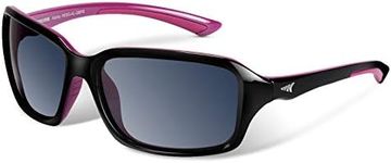 KastKing Alanta Polarized Sport Sunglasses,Gloss Black Purple Frame, Smoke Lens, Cottage