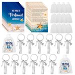 Azjachiny 12 Sets Inspirational Thank You Gifts Employee Appreciation Gifts Teacher Gifts Starfish Keychain Set Bulk Gifts for Women Teacher Staff Coworkers Employee Nurses Week Gifts Christmas Gifts