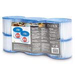 Intex 29011E Type S1 PureSpa Easy Set Filters for Pool, Spa, Hot Tub, Bath, Blue and White Pack of 6