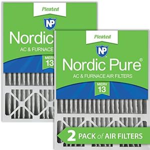 Nordic Pure 20x25x5 MERV 13 Pleated Honeywell/Lennox Replacement AC Furnace Air Filters 2 Pack