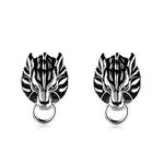 New 2PCS Final FF7 Fantasy Cloud Wolf Earring Earnail 925 Sterling Silver ear stud Cosplay Earrings Prop Gifts, Sterling Silver
