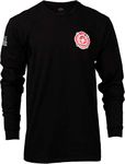 Fire & Rescue Maltese Cross | Firefighter Fire Courage Honor Men Women Long Sleeve T-Shirt-(Adult,L) Black