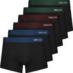 QINCAO Boxer Shorts Mens 6 Pack, No Itchy Labels, Cotton Underwear Retro Trunks, Underwear Gift Set