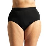 Jude Women's Washable Incontinence Underwear, Black Full High, Leak-Free Underwear, Unique 3-Layer Gusset, Absorbent Incontinence Protector (XXL)