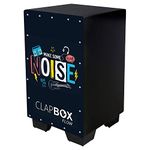 Clapbox Flow Graphic Cajon- Walnut wood (H:50 W:30 L:30) - 3 Internal Snares, Black (Disco) (Make some noise)