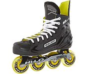 Bauer Senior RS Inline Roller Skates (42EU/7, Black, Alloy Steel Chassis, Thermoadjustable Upper, 80mm Wheels)