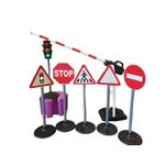 Road Safety Signs, Traffic Light Signal, & Parking Barrier Sets for Toddler & Preschool Kids - Outdoor Fun & Educational - Perfect for Pretend Role Play & Learning (Signs, Light,& Barrier)