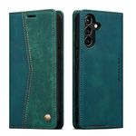 QLTYPRI Wallet Case for Samsung Galaxy A15 4G/5G, Vintage PU Leather Folio Case with Card Slots Kickstand Magnetic Closure Shockproof Flip Phone Cover for Samsung Galaxy A15 4G/5G - Green