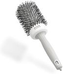 Olivia Garden Expert Blowout Shine – White & Grey - 55 - Ceramic Coated Round Brush for Smooth Blowout, Frizz-Free Hair & Radiant Shine