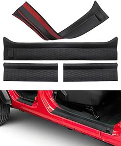 QMPARTS Door Sill Guards Kit for Gladiator JT Wrangler JL 4 Doors 2018-2024, Door Entry Guard Protector Accessories - Black Entry Scuff Plate Cover (4pcs Set)