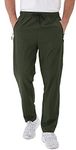 Rapoo Mens Workout Athletic Hiking Sweatpants Joggers Pants Elastic Waist Jogging Running Pants for Men with Zipper Pockets 05 Green M
